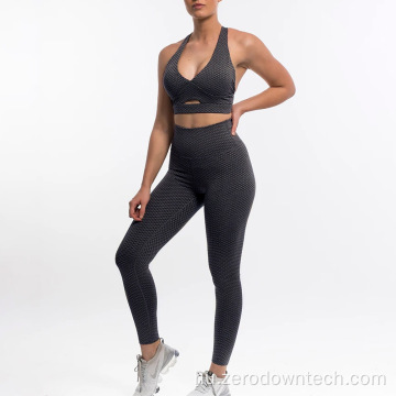 Női Sport Sportruházat Crop Top melltartó és leggings